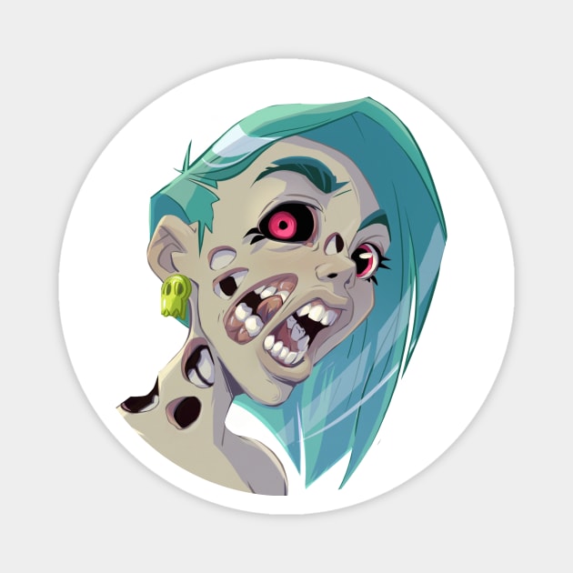 Zombie girl Magnet by SevenTeenArt